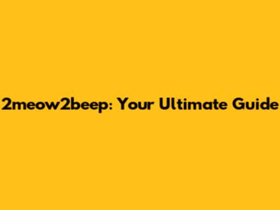 2meow2beep: Your Ultimate Guide