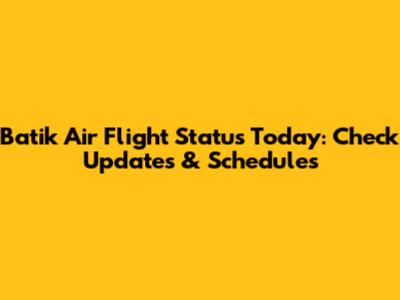 Batik Air Flight Status Today: Check Updates & Schedules