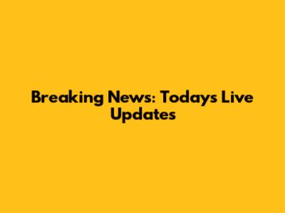 Breaking News: Today's Live Updates