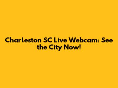 Charleston SC Live Webcam: See the City Now!