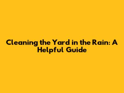Cleaning the Yard in the Rain: A Helpful Guide