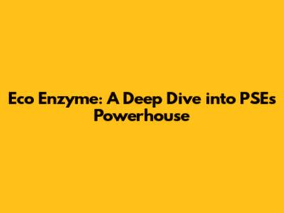Eco Enzyme: A Deep Dive into PSE's Powerhouse