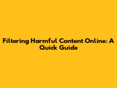 Filtering Harmful Content Online: A Quick Guide