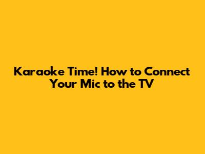 Karaoke Time! How to Connect Your Mic to the TV
