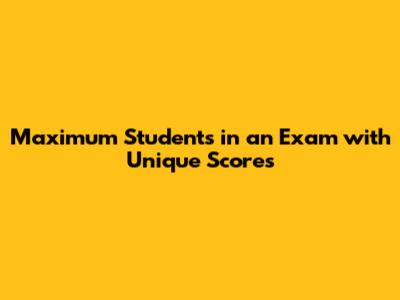 Maximum Students in an Exam with Unique Scores