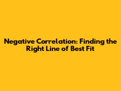 Negative Correlation: Finding the Right Line of Best Fit