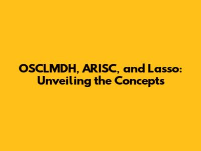 OSCLMDH, ARISC, and Lasso: Unveiling the Concepts