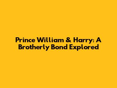 Prince William & Harry: A Brotherly Bond Explored