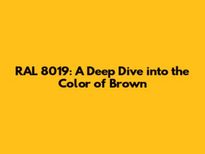 RAL 8019: A Deep Dive into the Color of Brown