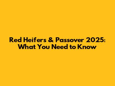 Red Heifers & Passover 2025: What You Need to Know