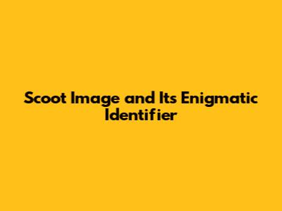 Scoot Image and Its Enigmatic Identifier