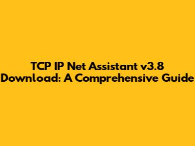 TCP IP Net Assistant v3.8 Download: A Comprehensive Guide