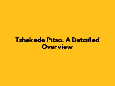 Tshekede Pitso: A Detailed Overview