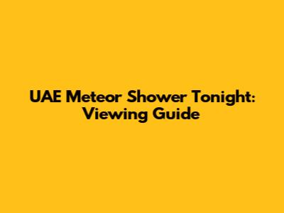 UAE Meteor Shower Tonight: Viewing Guide