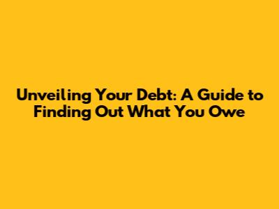 Unveiling Your Debt: A Guide to Finding Out What You Owe
