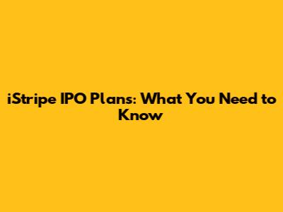 iStripe IPO Plans: What You Need to Know